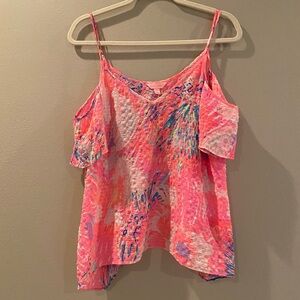 Lilly Pulitzer Aruna Cold Shoulder Top Sz M